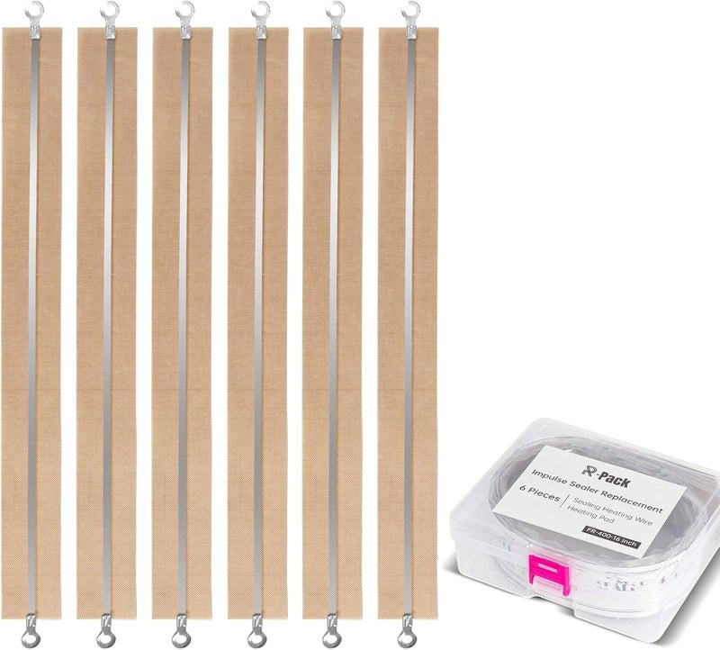 R-PACK Impulse Sealer Heat Wire Element Strip - 16in Sealing Replacement Heating Wires for Sealing Machines (Sealing width : 3mm) - Image 1